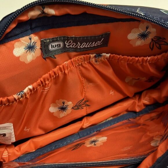 Lug Carousel Blue Floral Adjustable Convertible Belt Bag/ Crossbody RFID Purse - Picture 9 of 16